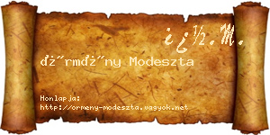 Örmény Modeszta névjegykártya